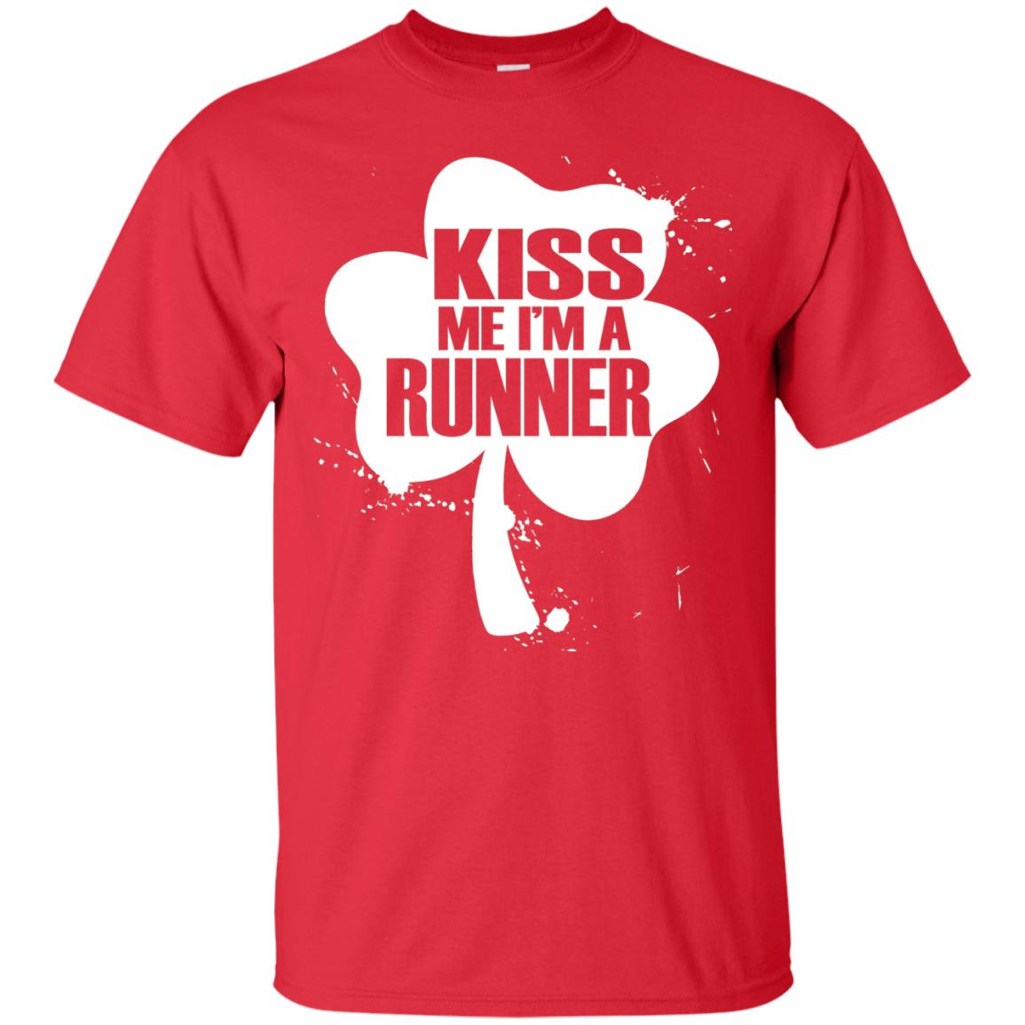 Kiss Me I_m Runner St. Patrick_s Day T-shirt Red