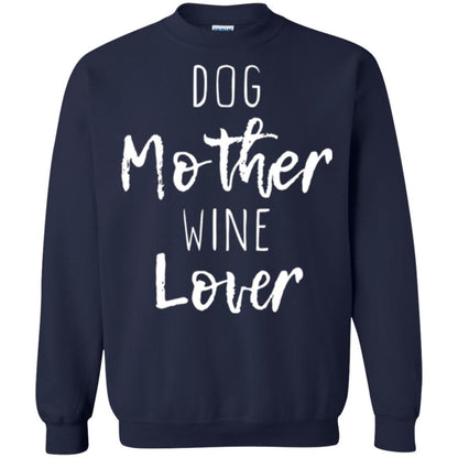 Dog Lover T-shirt Dog Mother Wine Lover T-shirt Navy
