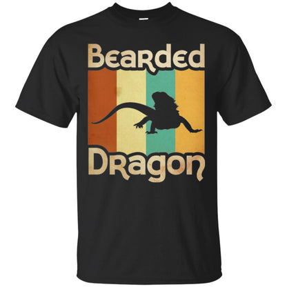 Vintage Retro Bearded Dragon T-shirt Black