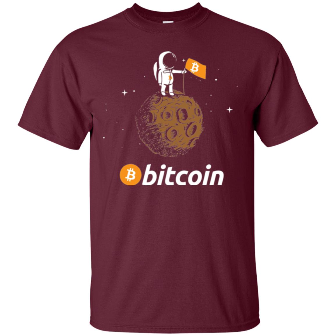 Bitcoin T-shirt Featuring Astronaut Maroon