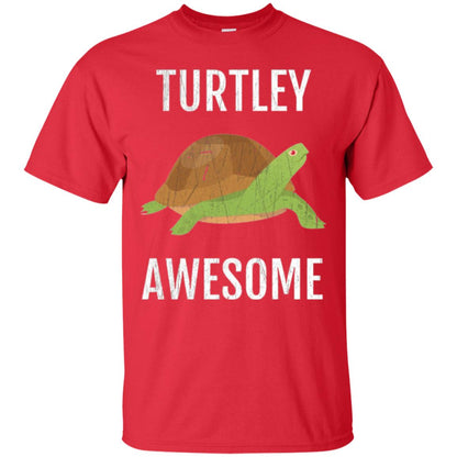Turtle T-shirt Turtley Awesome Red