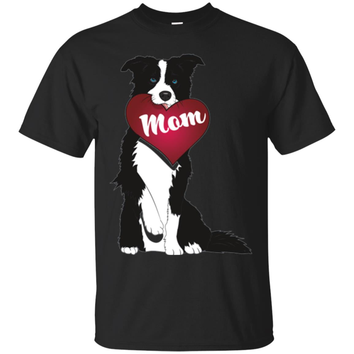 Dog Lover T-sshirt Border Collie Fetching Valentine Heart Black