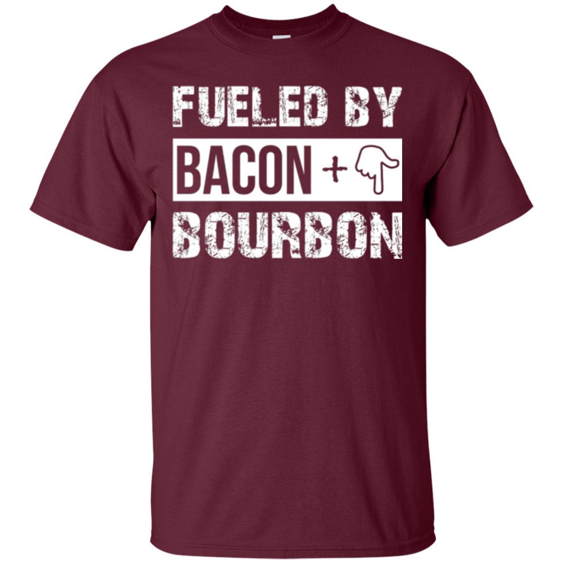 Whisky T-shirt Fueled By Bacon And Bourbon Maroon