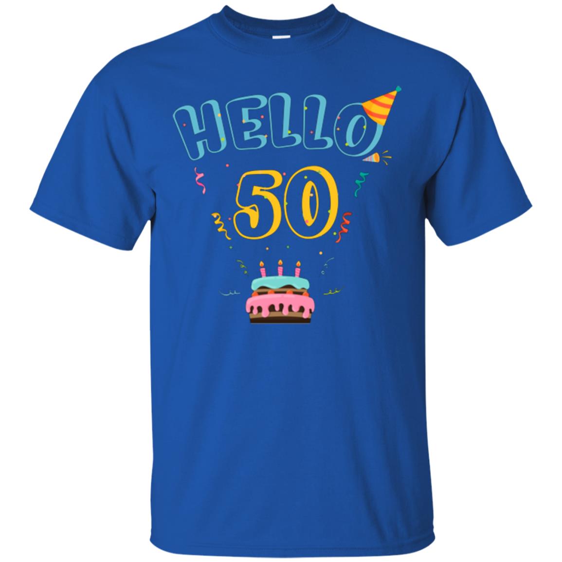 Hello 50 Fifty 50th 1968s Birthday Gift Shirt Royal