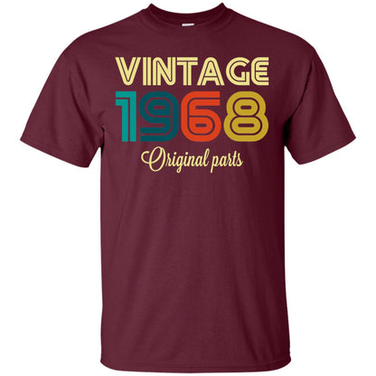 Vintage 1968 Funny Old School 50th Birthday T-shirt Maroon