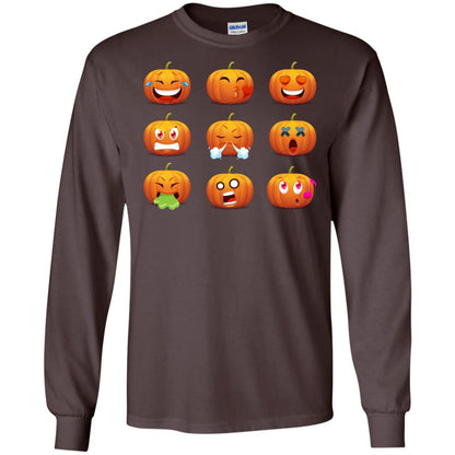 Funny Pumpkins Emoji Halloween Gift Shirt Dark Chocolate