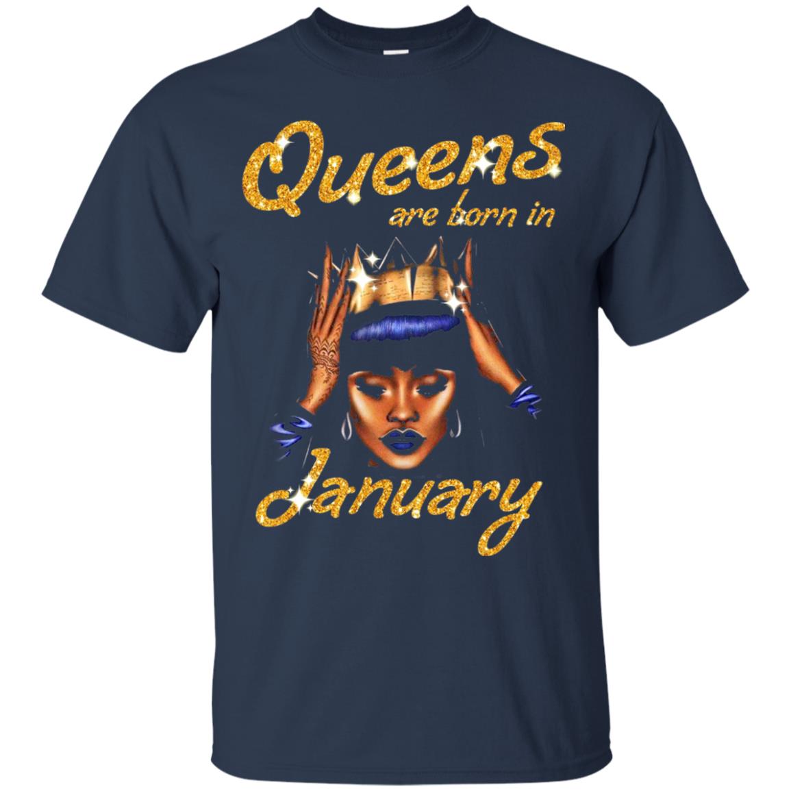 Birthday T-shirt Queens Are Born In January Navy