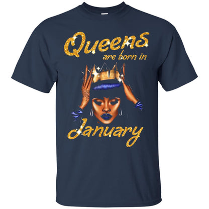 Birthday T-shirt Queens Are Born In January Navy
