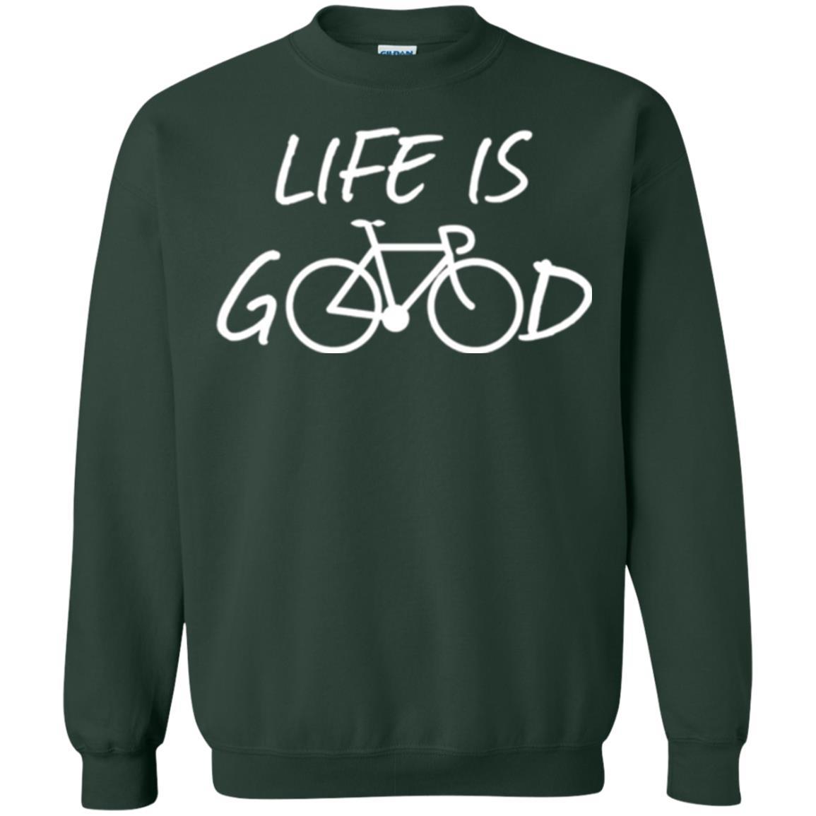Bicycle T-shirt Life Is Good T-shirt Forest Green