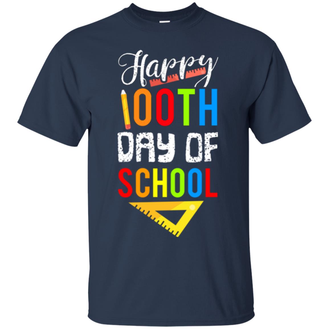 Kindergarten T-shirt Happy 100th Day Of School Navy