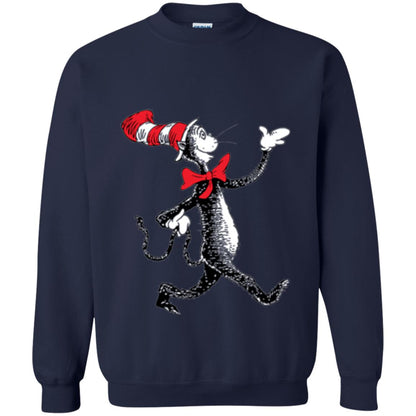 Dr. Seuss Strolling Cat Autism Awareness T-shirt Navy
