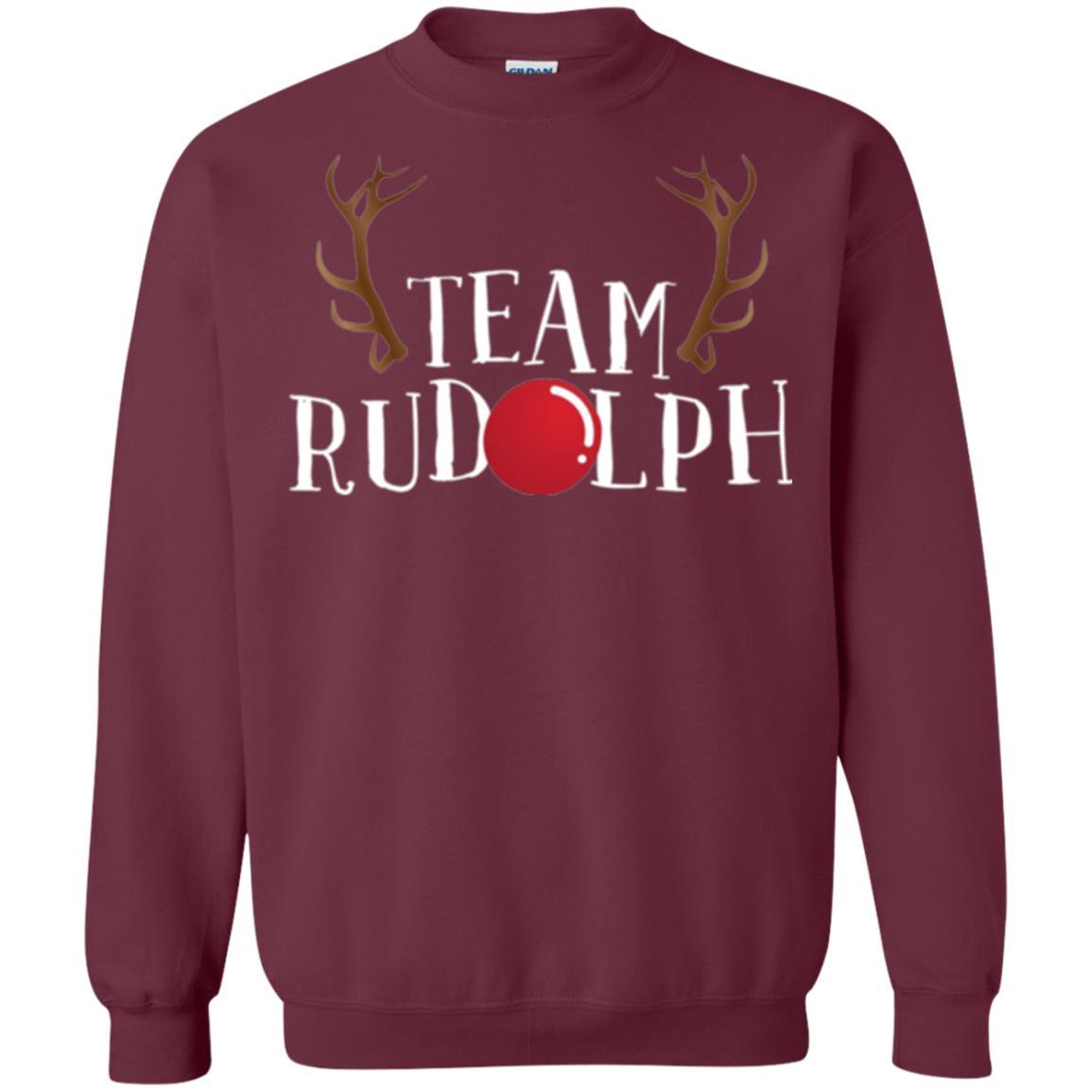 Christmas T-shirt Reindeer Team Rudolph Maroon