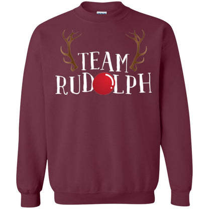Christmas T-shirt Reindeer Team Rudolph Maroon