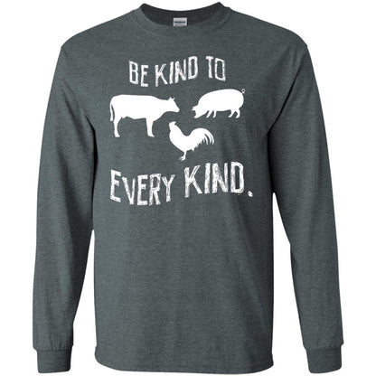 Be Kind To Every Kind Kindness Vegetarian Animal Lovers Gift Shirt Dark Heather