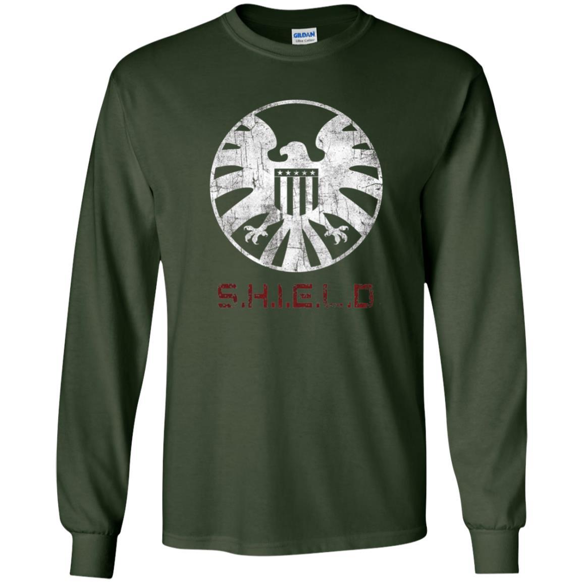 Film T-shirt Agents Of Shield Distressed Logo Graphic Forest Green