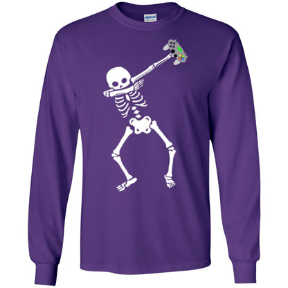 Gamer T-shirt Dabbing Skeleton Purple