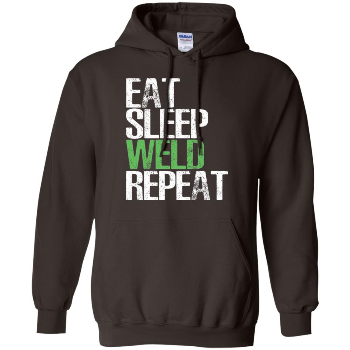 Welding T-shirt Eat Sleep Weld Repeat Dark Chocolate