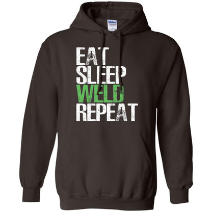 Welding T-shirt Eat Sleep Weld Repeat Dark Chocolate