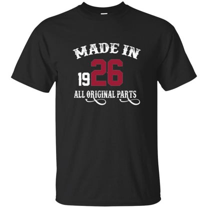 92nd Birthday T-shirt Made In 1926 All Original Parts Black