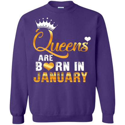 Birthday T-shirt Queens Are Born Iin January Purple