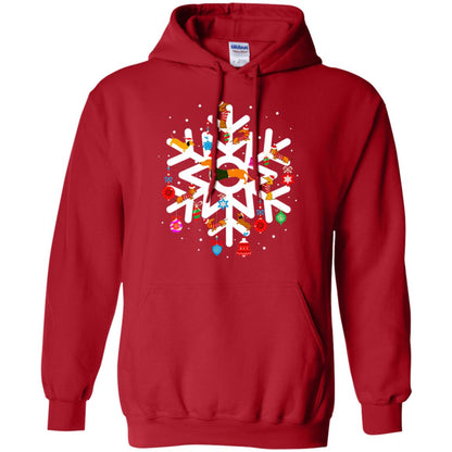 Winter Snow Flower Decorating Bauble And Dachshund X-mas Gift Shirt Red