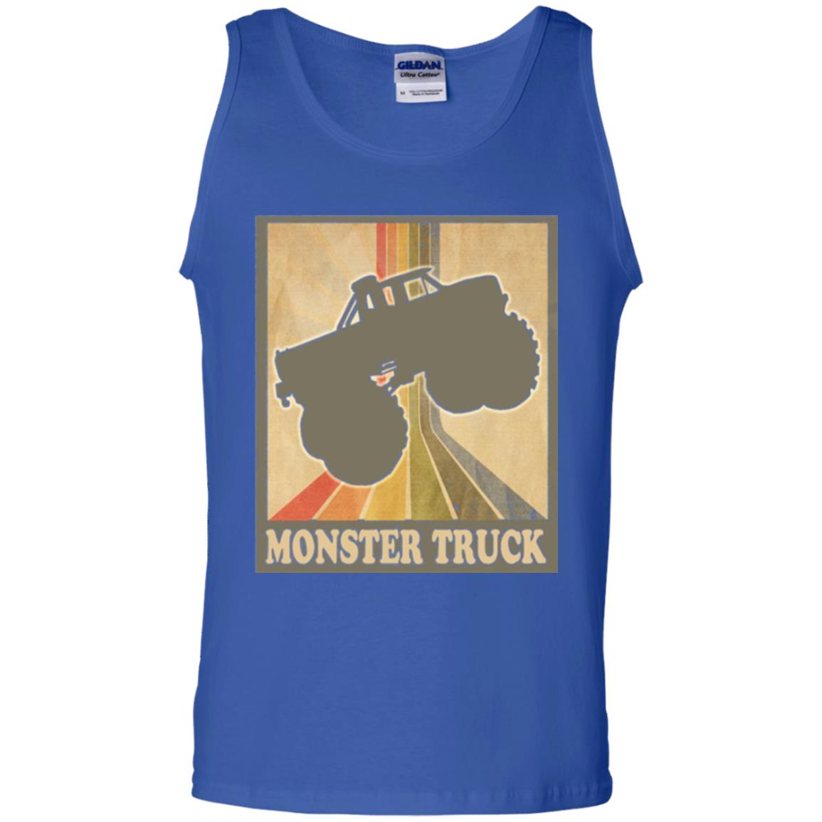 Vintage Big Size Truck Tee Retro Monster Truck T Shirt Royal