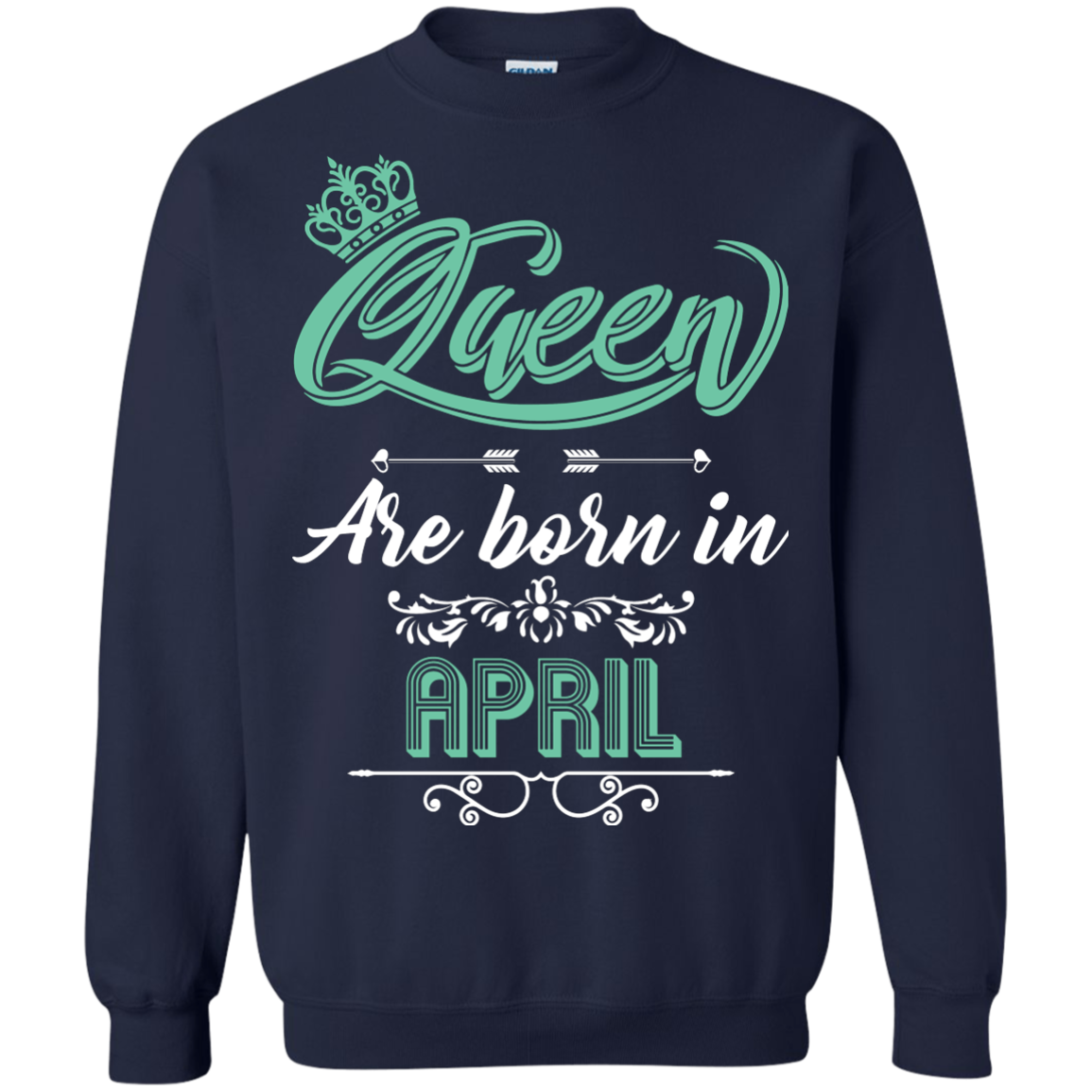 Brithday T-Shirt Queen Are Born In April Navy