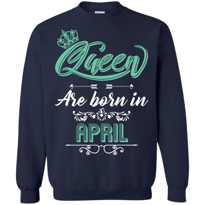 Brithday T-Shirt Queen Are Born In April Navy
