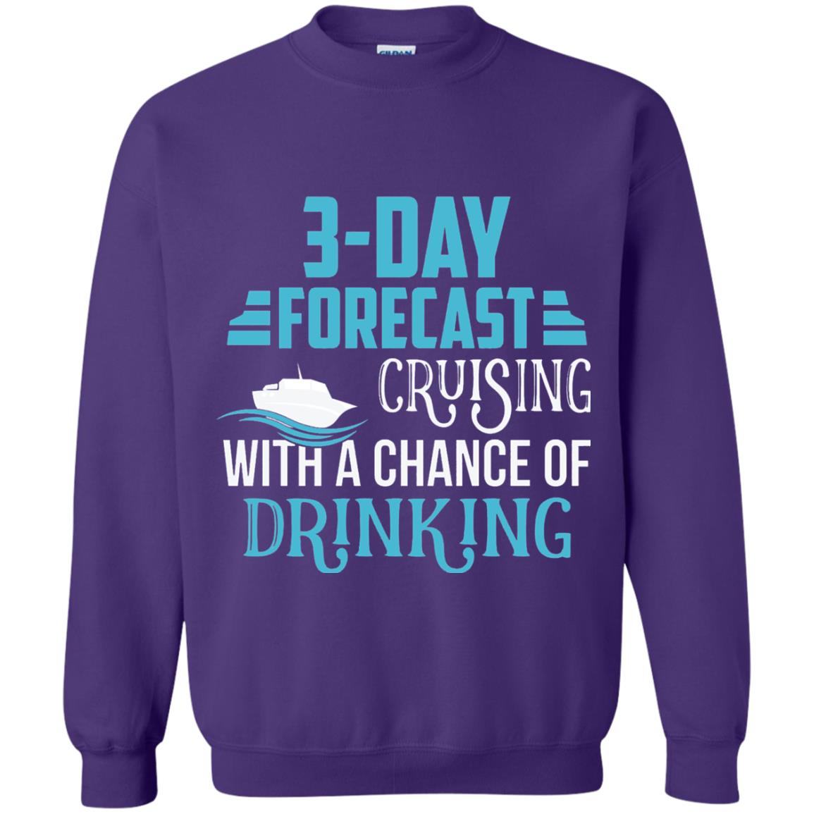 Funny Cruise T-shirt Forecast Cruising With A Chance Purple