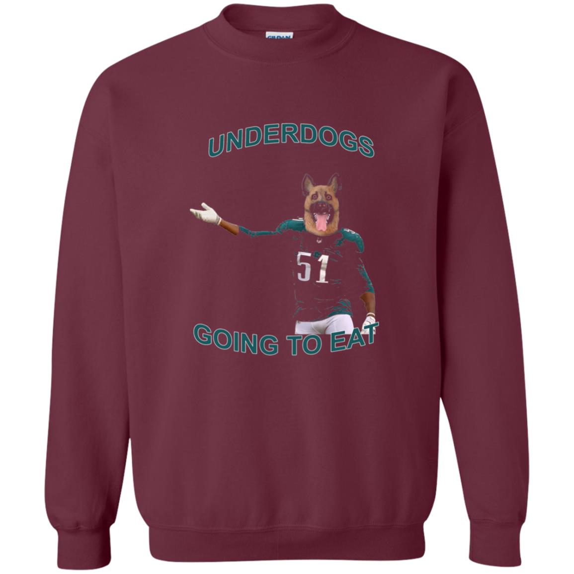 Football T-shirt Underdogs Going To Eat Maroon