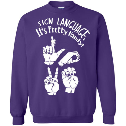 Love T-shirt Sign Language It's Pretty Handy Purple