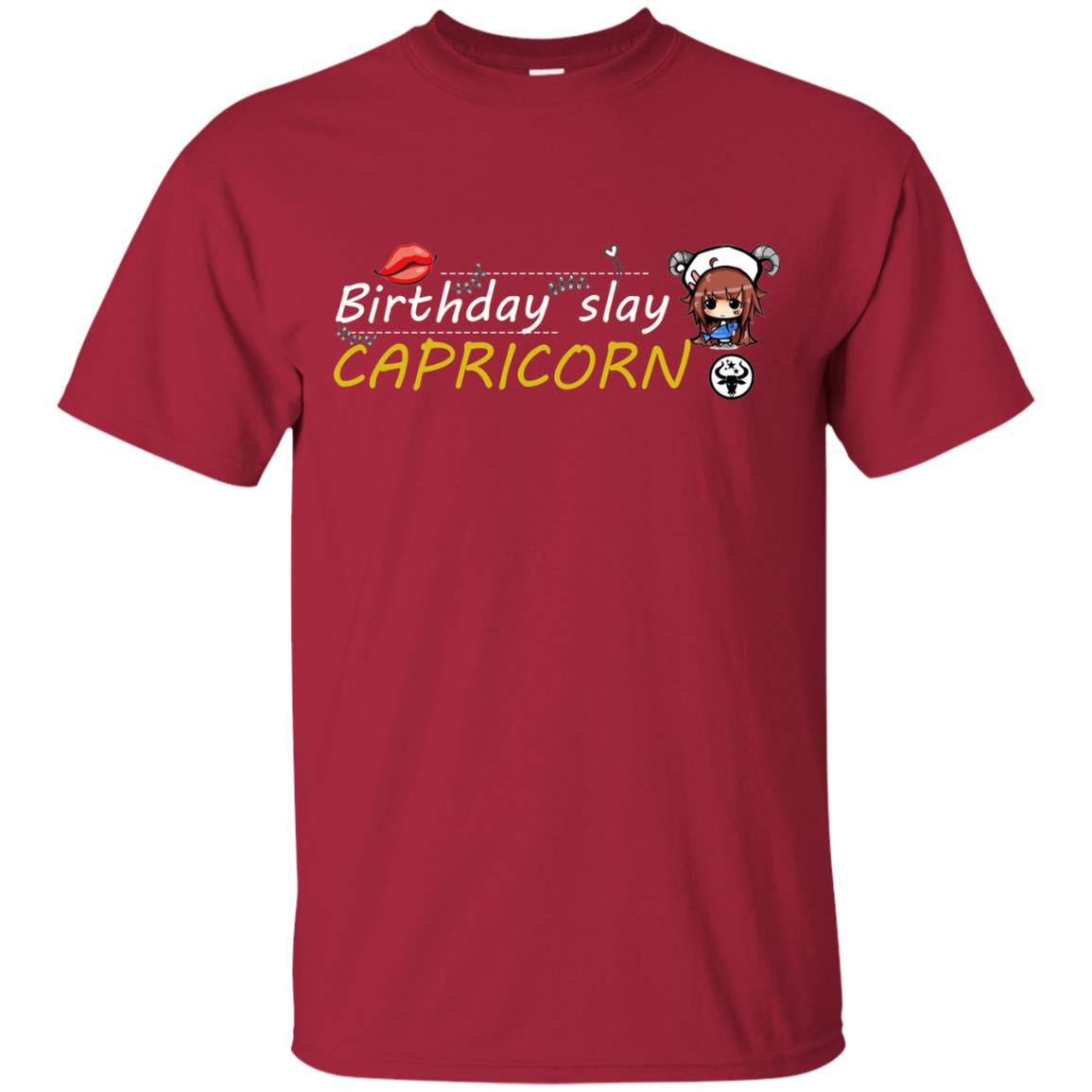 Cute Capricorn Girl Birthday Lip Slay T-shirt Cardinal