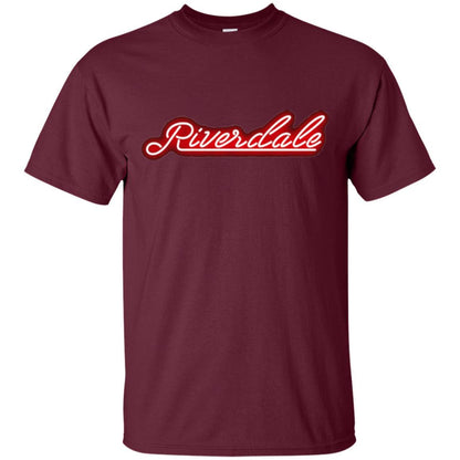 Riverdale New York Glowing Neon Sign T-shirt Maroon
