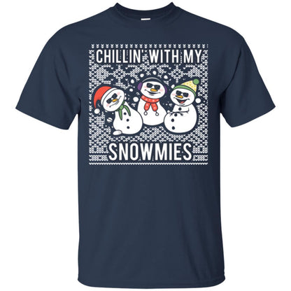 Christmas T-shirt Chillin' With My Snowmies Navy