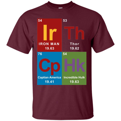 Marvel Avengers Periodic Table Elements T-shirt Maroon