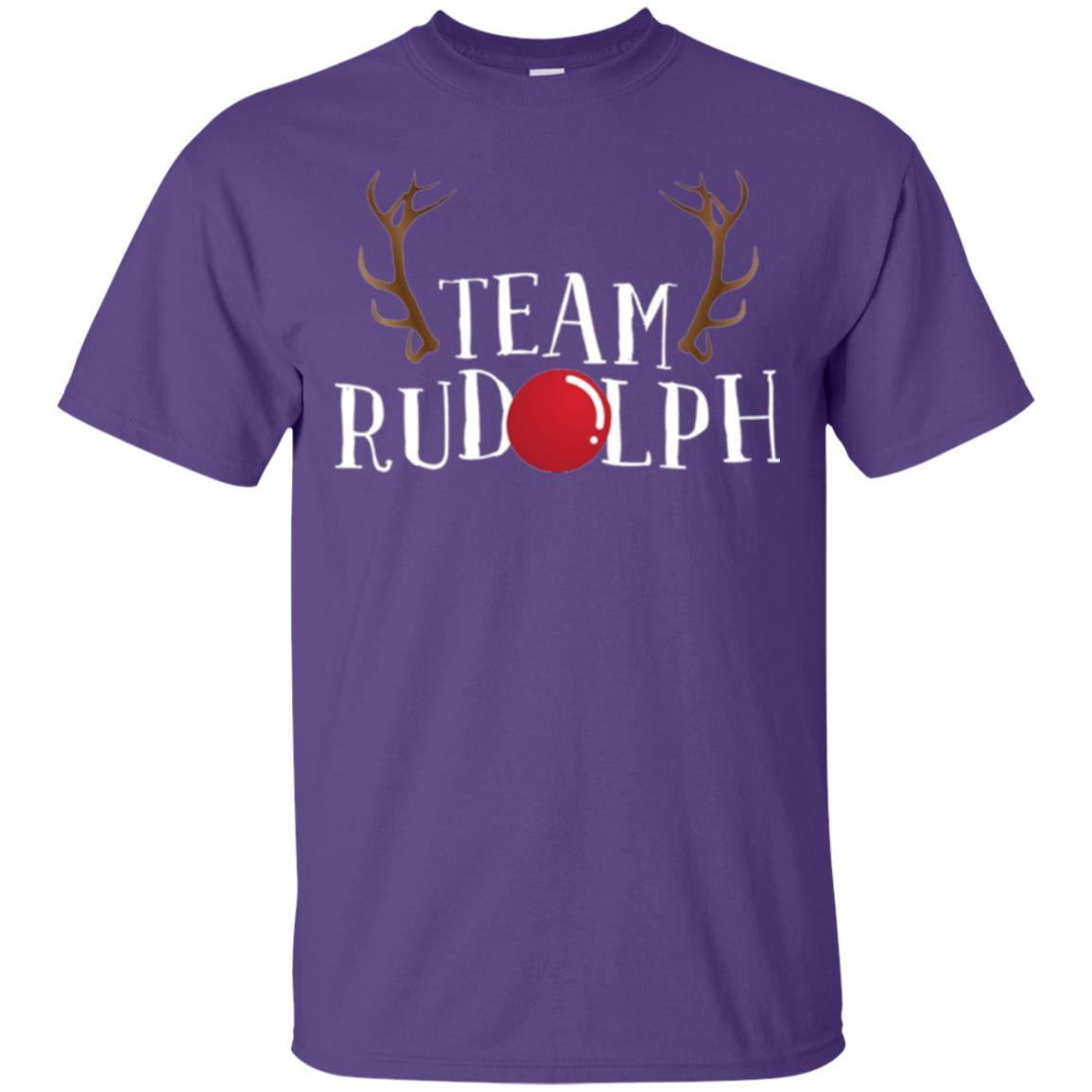 Christmas T-shirt Reindeer Team Rudolph Purple