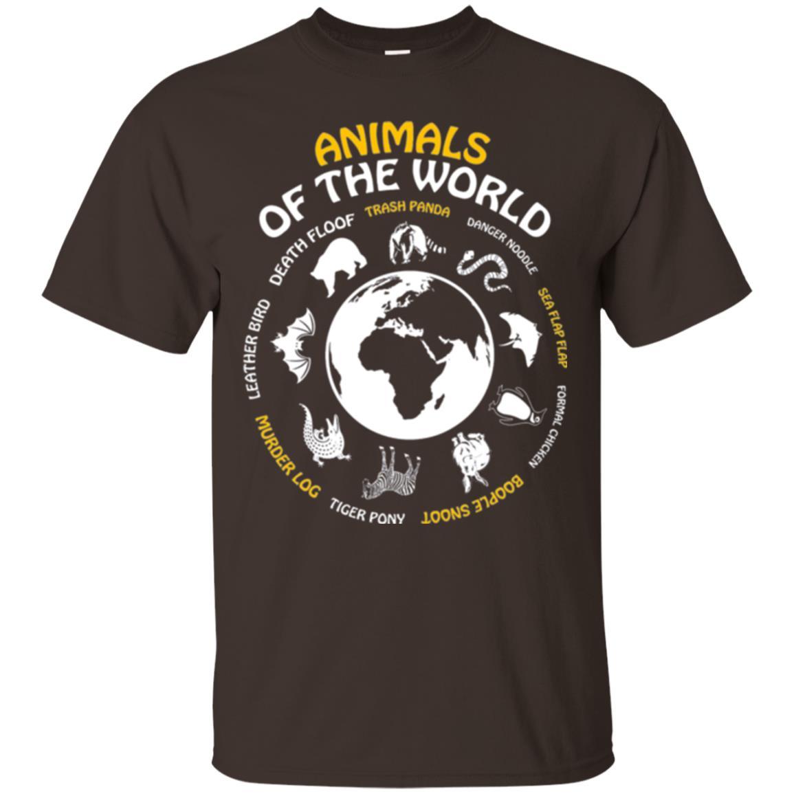 Animals Of The World T-shirt Dark Chocolate