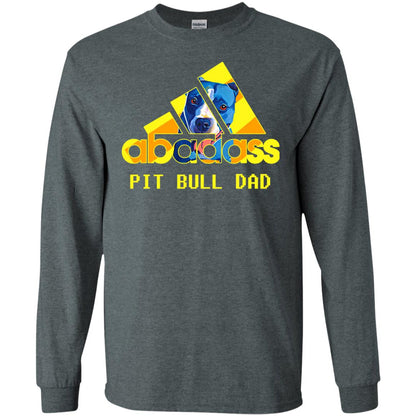 Abadass Pit Bull Dad Daddy Loves Pitbull Shirt Dark Heather