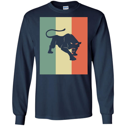 Black Panther Silhouette Gift Shirt Retro Vintage Classic Tee Navy