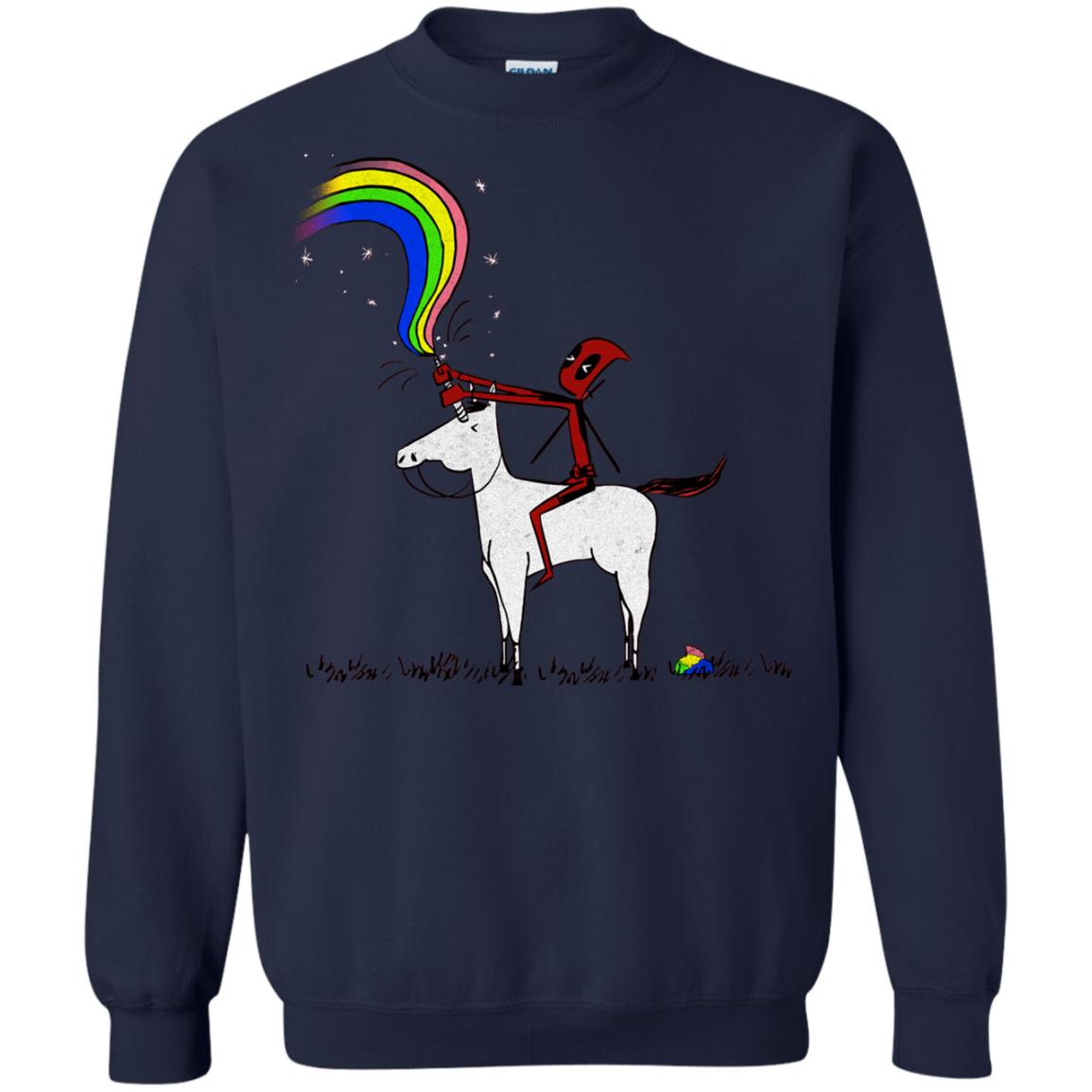 Deadpool With Unicorn Movie T-shirt Navy