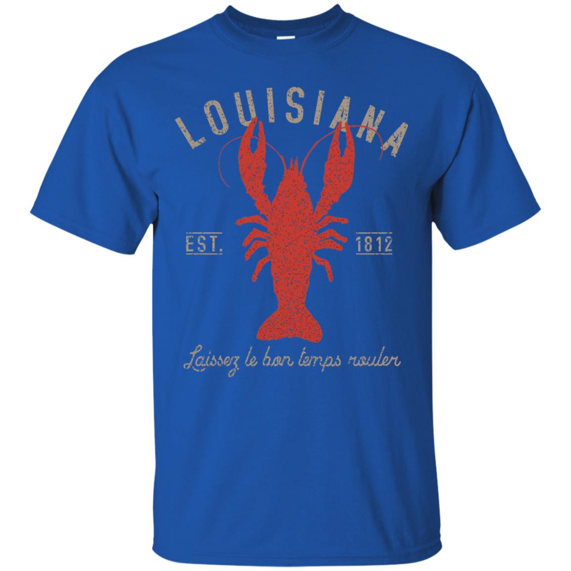 Louisiana Laissez Le Bon Temps Rouler Crawfish T-shirt Royal