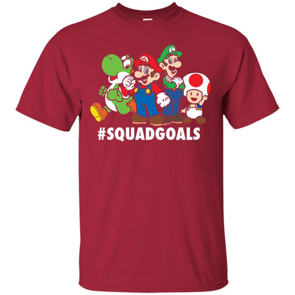 Nintendo Super Mario Luigi #squadgoals Gamer T-shirt Cardinal
