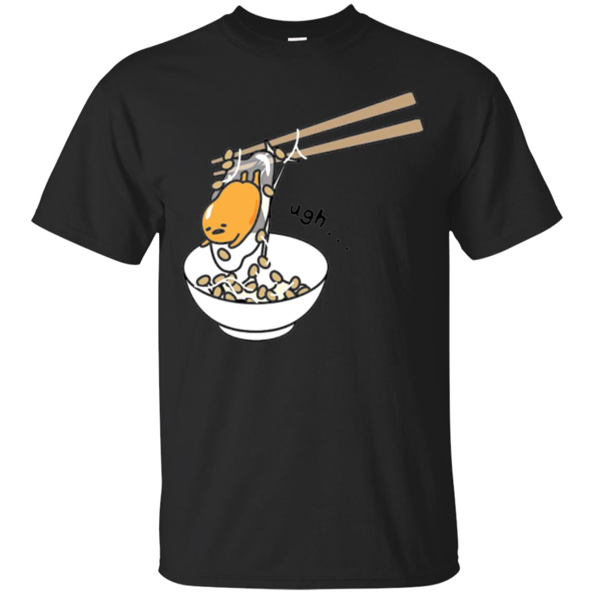 Gudetama Chopsticks T-shirt Black
