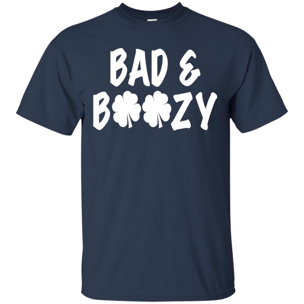 Bad And Boozy St. Patrick_s Day T-shirt Navy