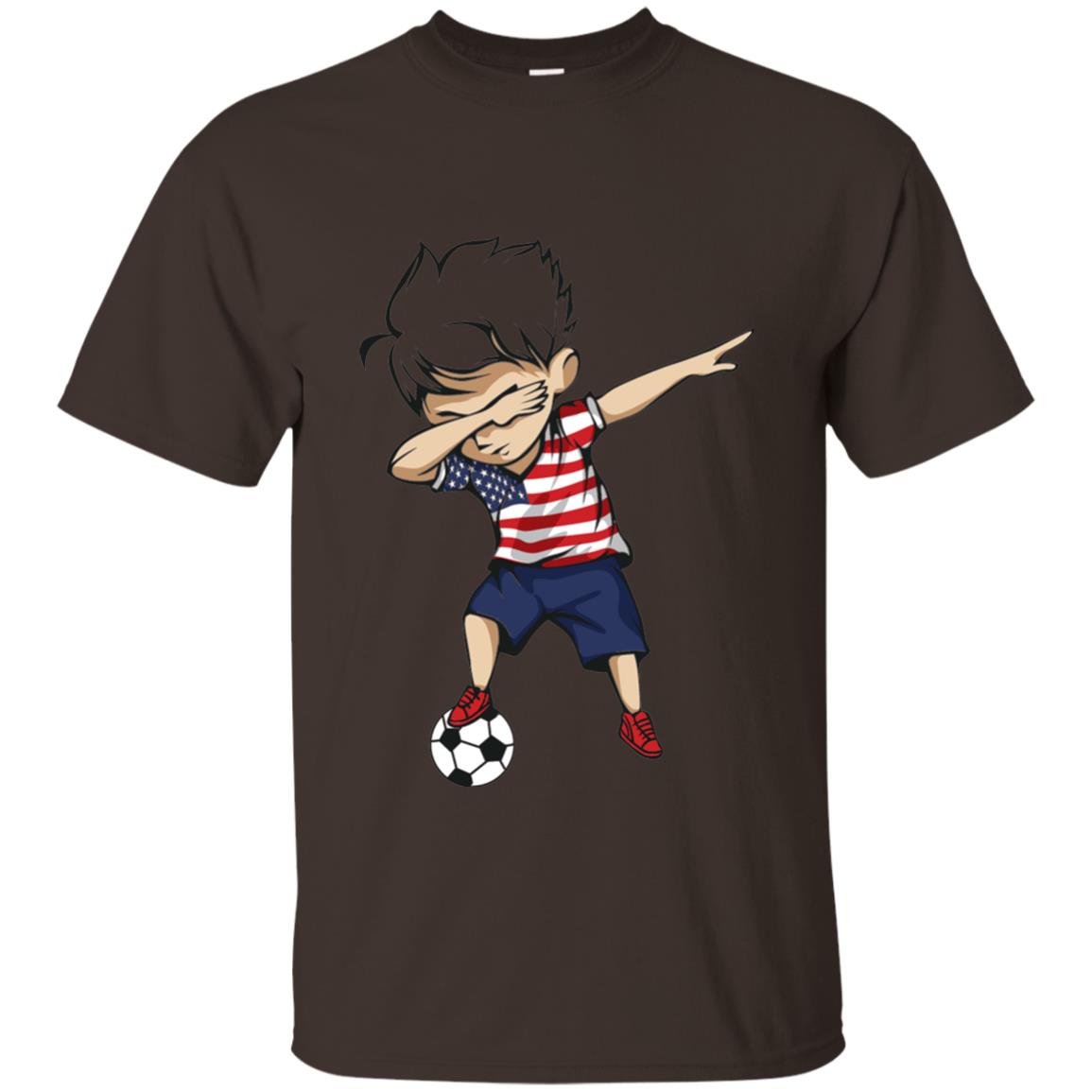 Dabbing Soccer Boy United States Jersey Shirt Usa Football Dark Chocolate