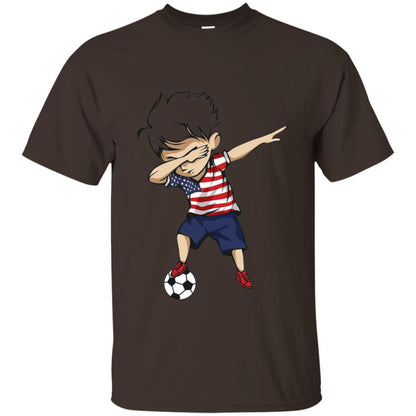 Dabbing Soccer Boy United States Jersey Shirt Usa Football Dark Chocolate