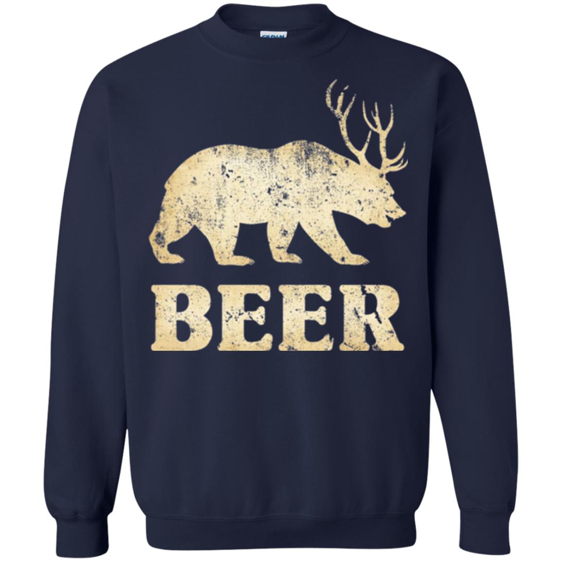 Beer T-shirt Vintage Bear Deer Navy
