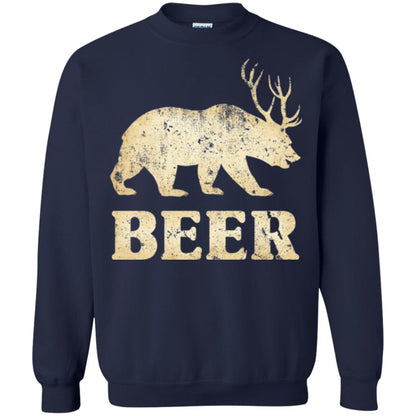 Beer T-shirt Vintage Bear Deer Navy