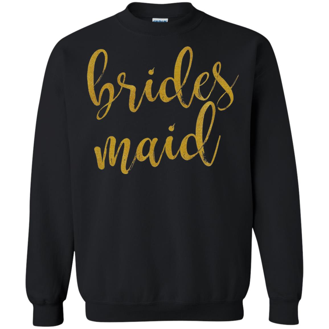 Bridesmaid Gold Glitter Bridal Shower T-shirt Black