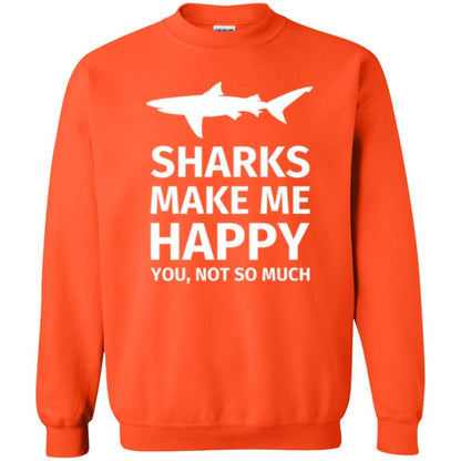 Shark Lover T-shirt Sharks Make Me Happy You Not So Much Orange